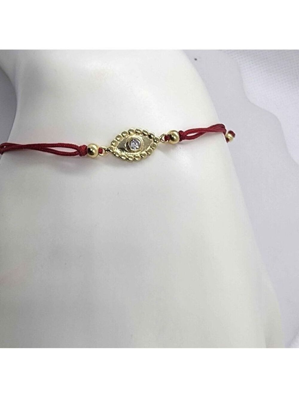 Sterling Silver Evil Eye Red String Bracelet – Symbol of Luck & Protection